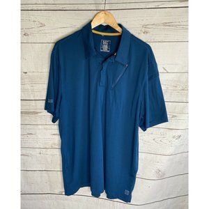 5.11 Tactical Mens Extra Large Blue Teal Short Sleeve Polo Shirt Performance
